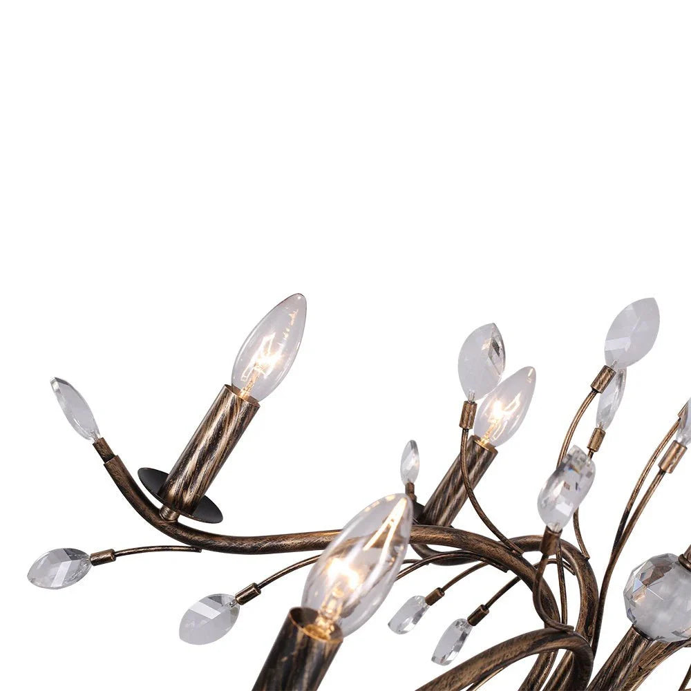 Traditional French Candle Chandelier with Crystal Accents