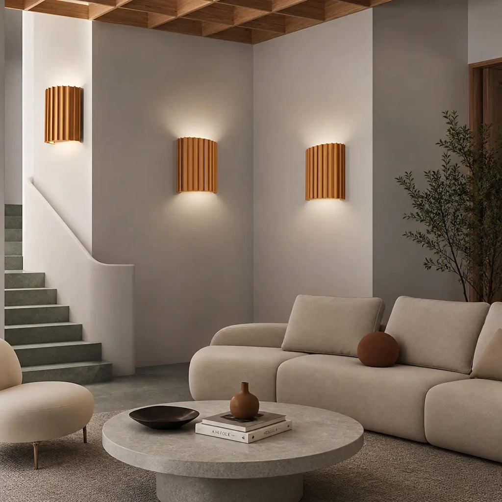 Maeve Minimalist Textured Transparent Resin Wall Light