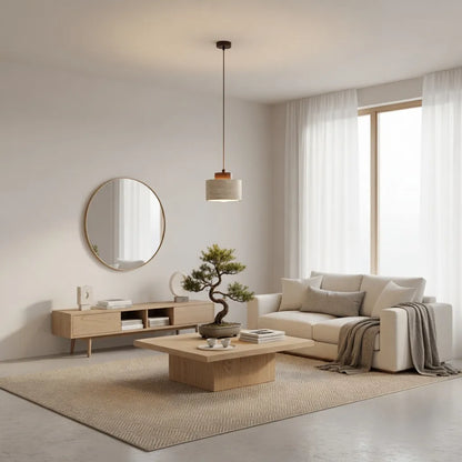 Oliven Travertine Cylinder Pendant Light