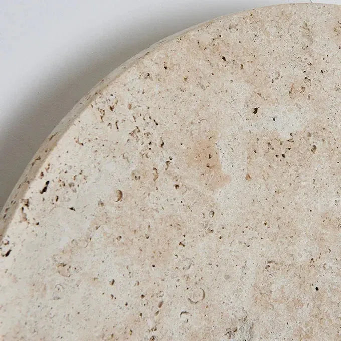 Colette Minimalist Travertine Disc Backlit Wall Light