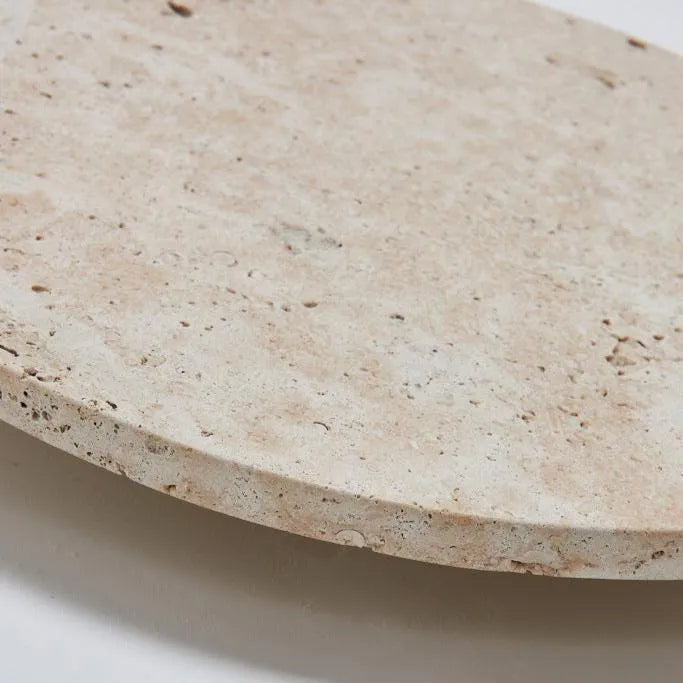 Colette Minimalist Travertine Disc Backlit Wall Light