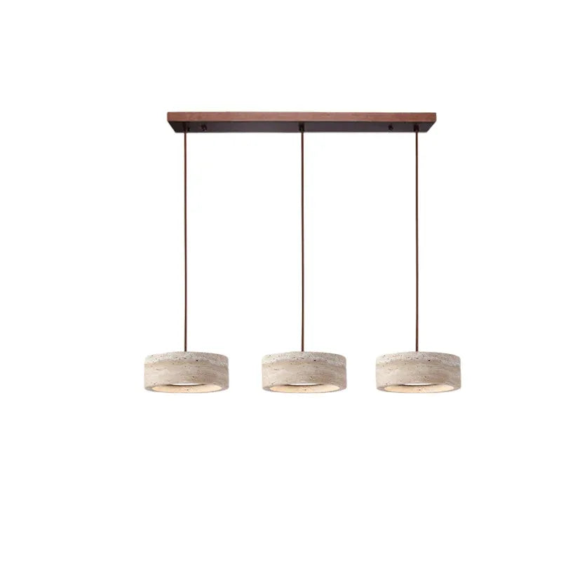 Noelle Minimalist Travertine Donut LED Pendant Light