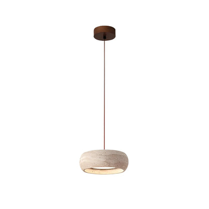 Noelle Travertine Donut Pendant Light