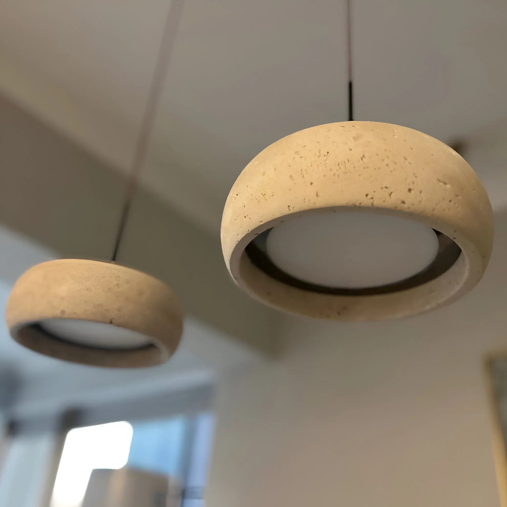 Noelle Travertine Donut Pendant Light