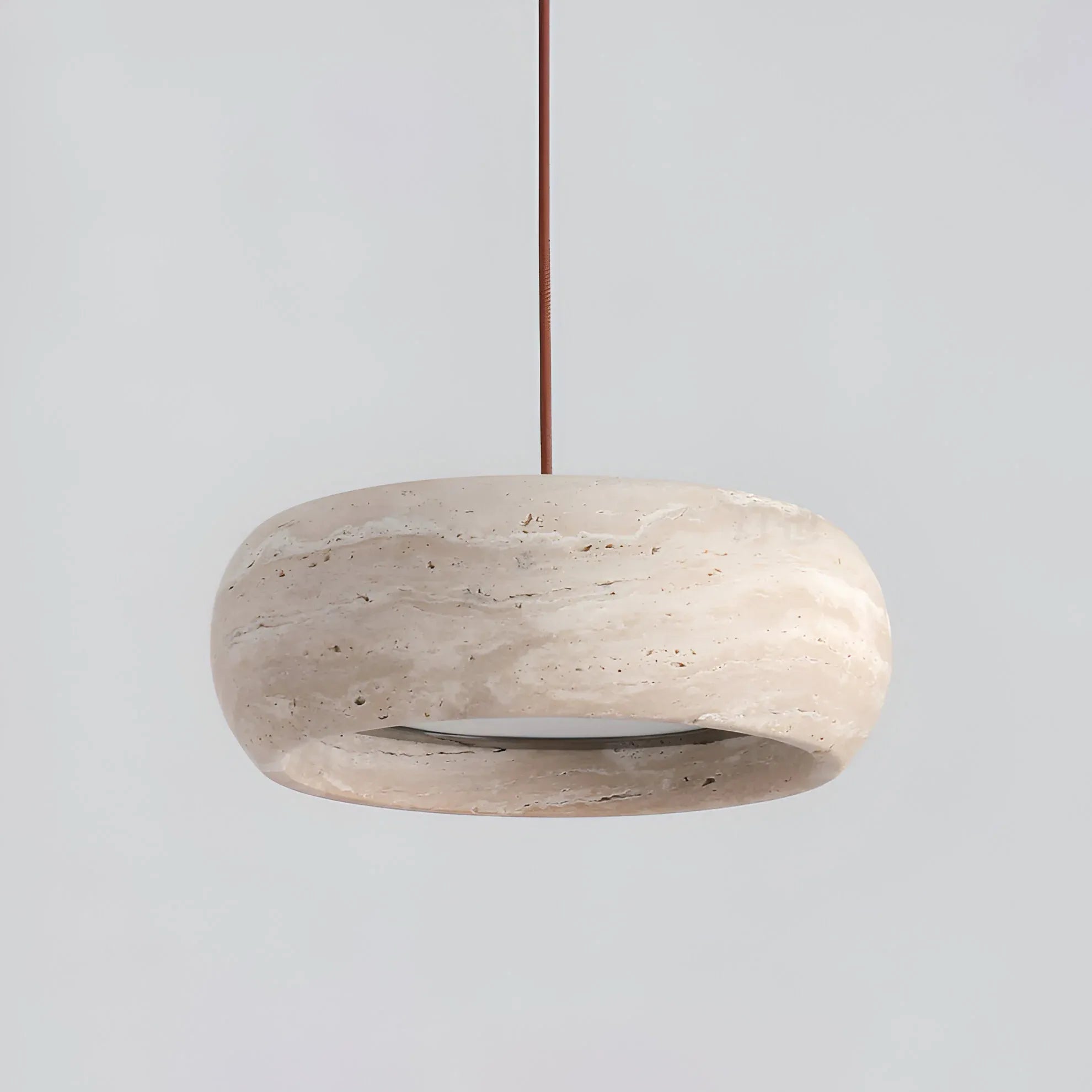 Noelle Travertine Donut Pendant Light