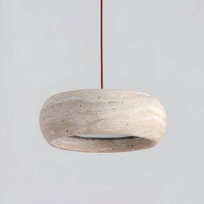 Noelle Travertine Donut Pendant Light