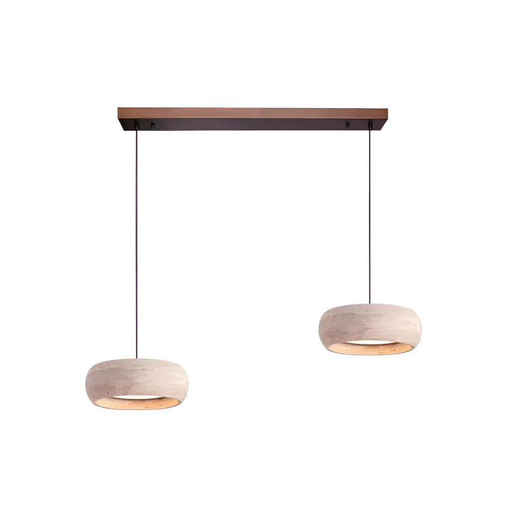 Noelle Minimalist Travertine Donut LED Pendant Light