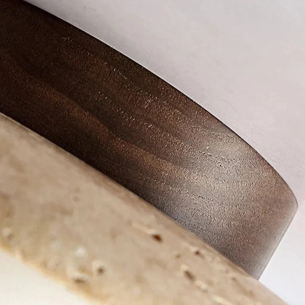 Lumen Wabi-Sabi Travertine & Glass Ceiling Light