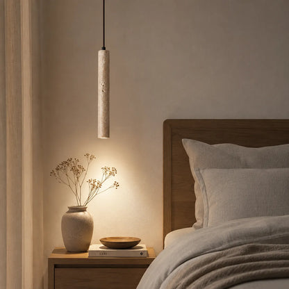 Ariis Travertine Minimalist Linear Ceiling Light