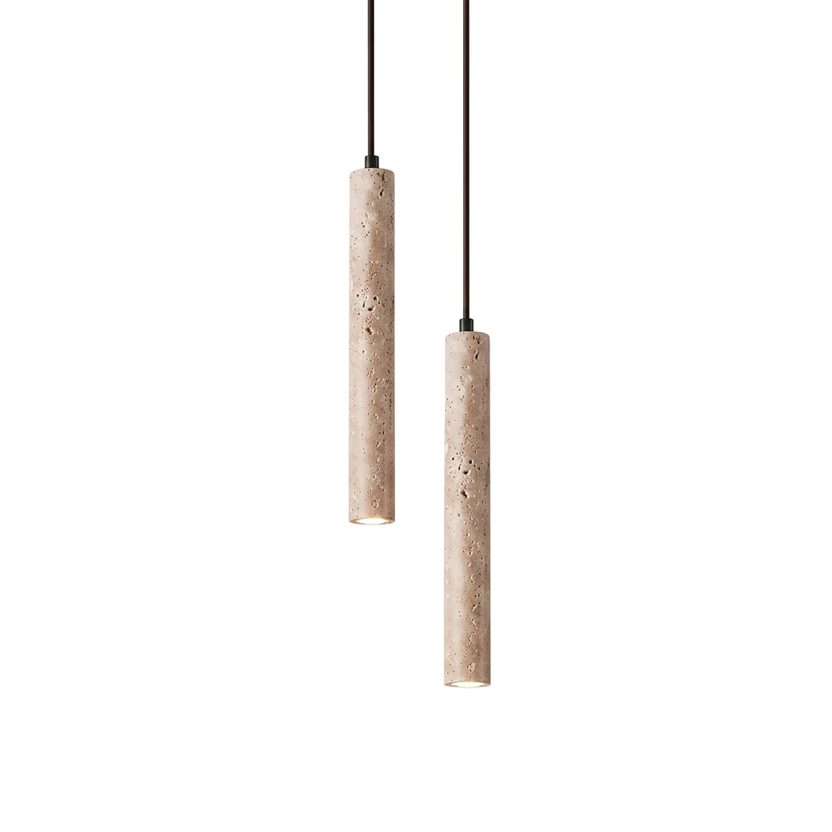 Ariis Minimalist Travertine Linear LED Pendant Light