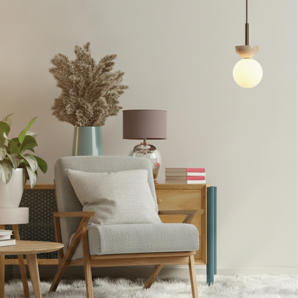 Jonas Minimalist Travertine LED Pendant Light