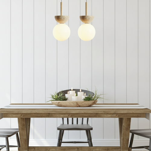 Travertine Stone LED Pendant Lamp
