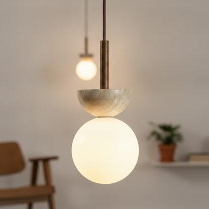 Travertine Stone LED Pendant Lamp