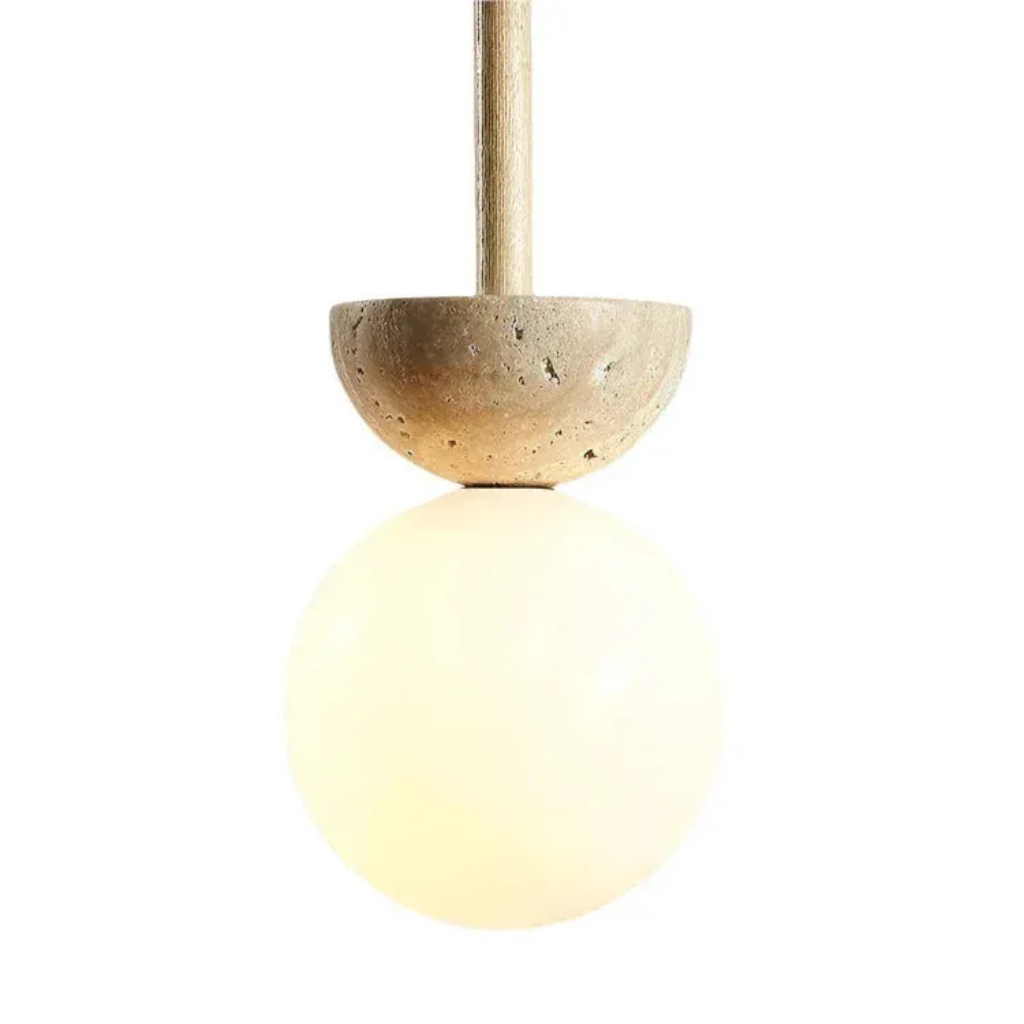 Jonas Minimalist Travertine LED Pendant Light