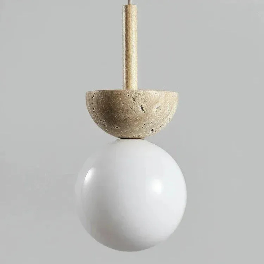 Jonas Minimalist Travertine LED Pendant Light