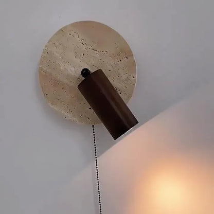 Travertine Wall Light with Adjustable Spotlight Head