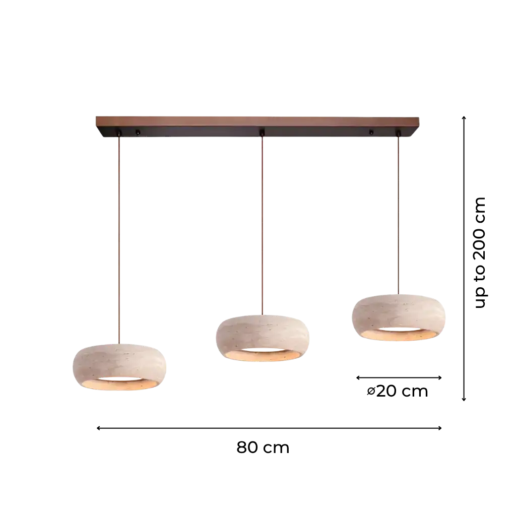 Noelle Travertine Donut Pendant Light
