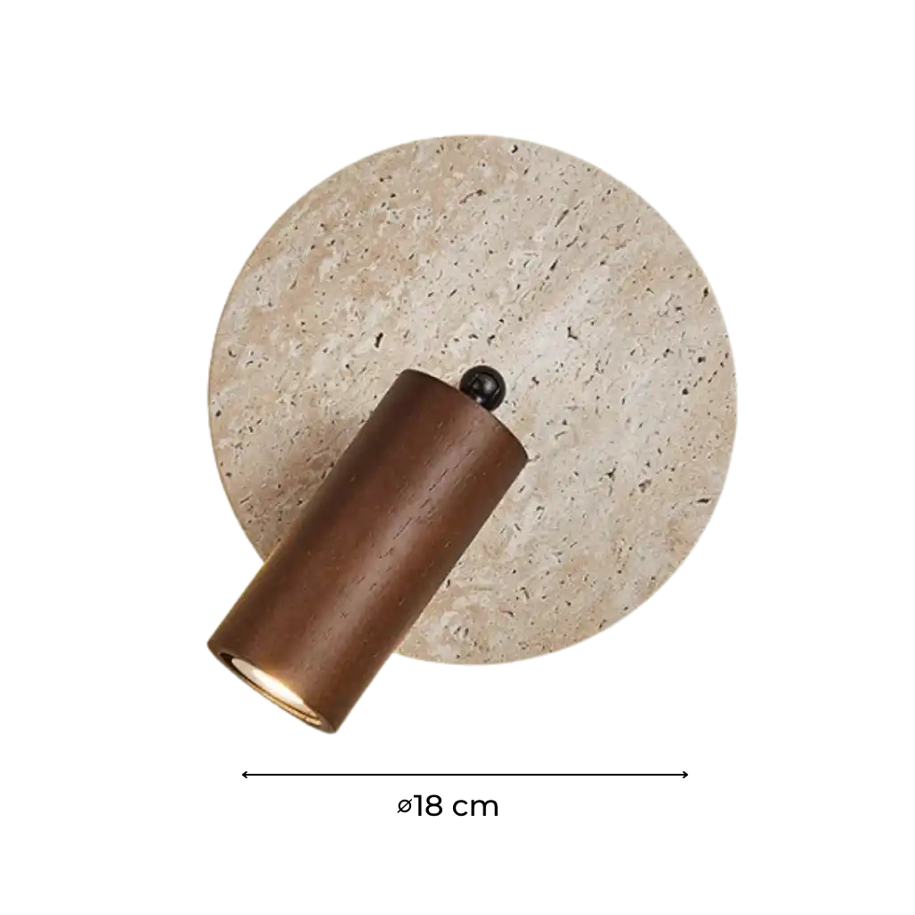 Travertine Wall Light with Adjustable Spotlight Head