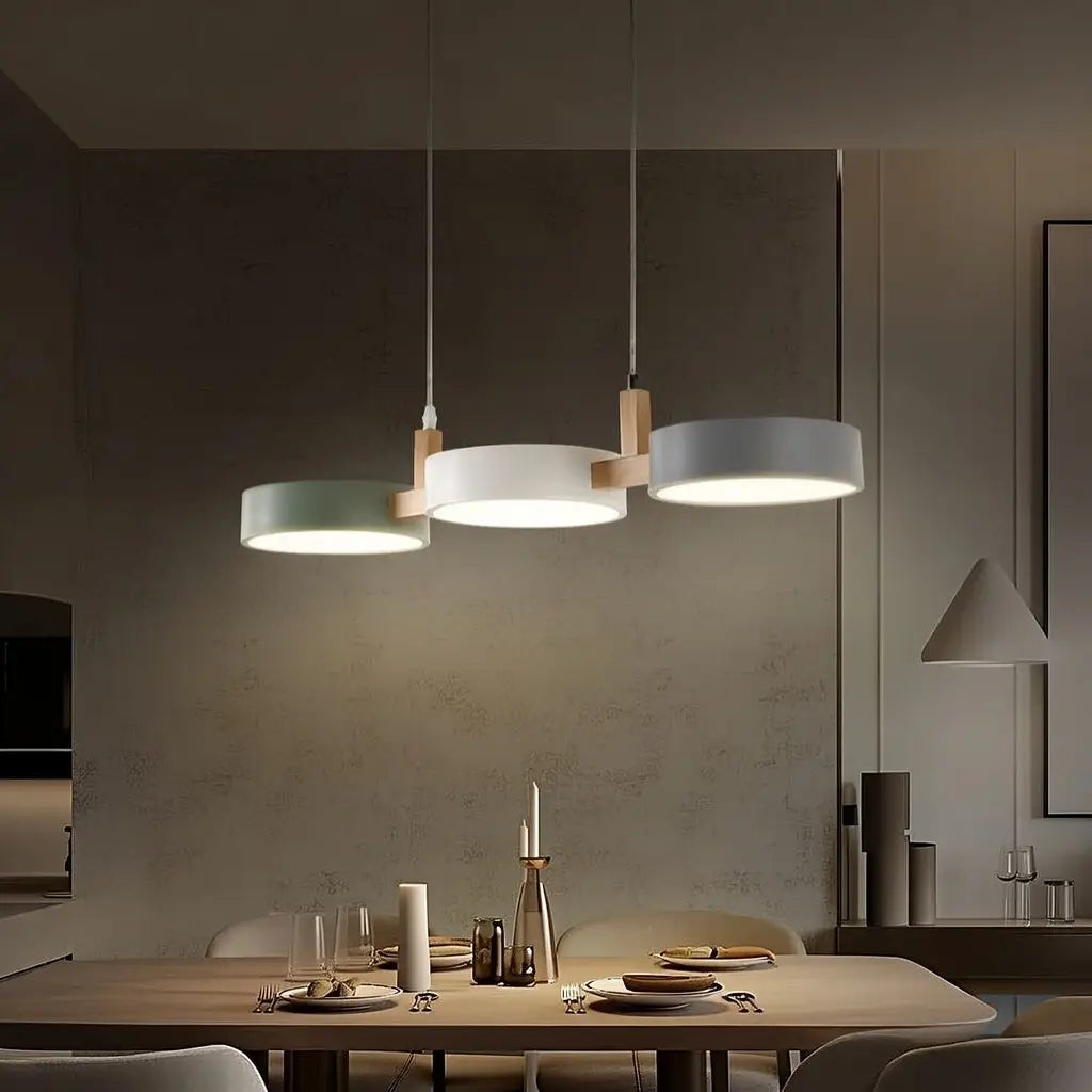 Trestle Scandinavian Wood & Metal 3-Light Linear Pendant Light