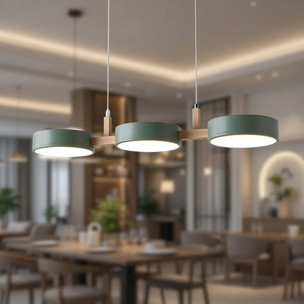 Trestle Scandinavian Wood & Metal 3-Light Linear Pendant Light