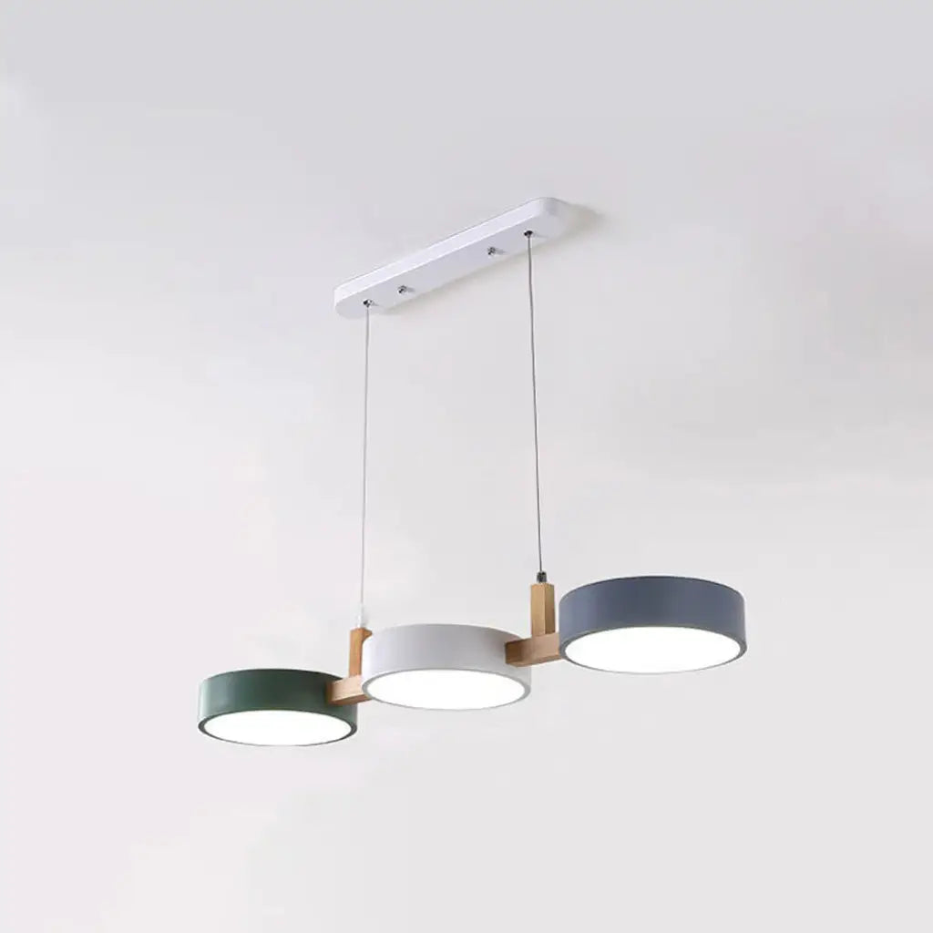Trestle Scandinavian Wood & Metal 3-Light Linear Pendant Light