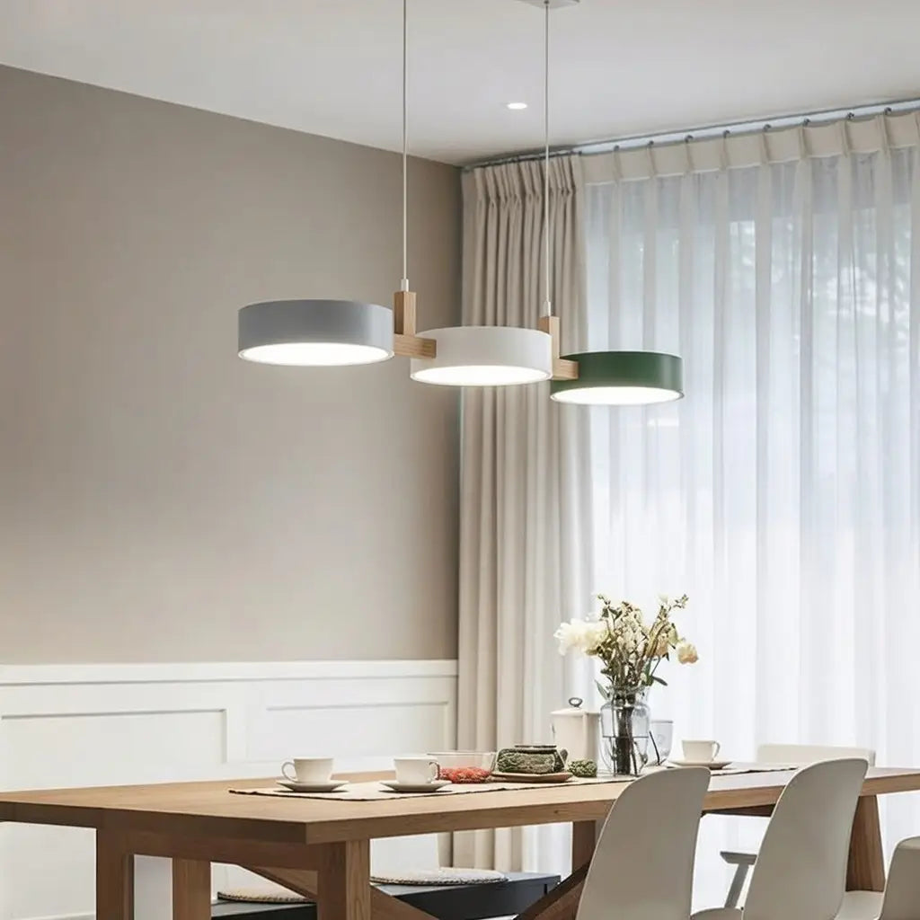 Trestle Scandinavian Wood & Metal 3-Light Linear Pendant Light