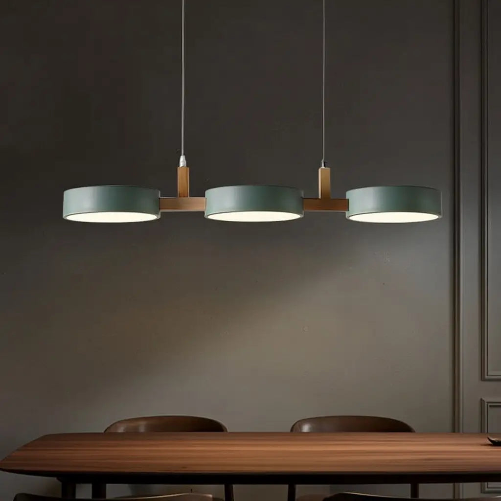 Trestle Scandinavian Wood & Metal 3-Light Linear Pendant Light
