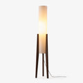 Heloise Modern Walnut Wood & Fabric Tripod Floor Lamp