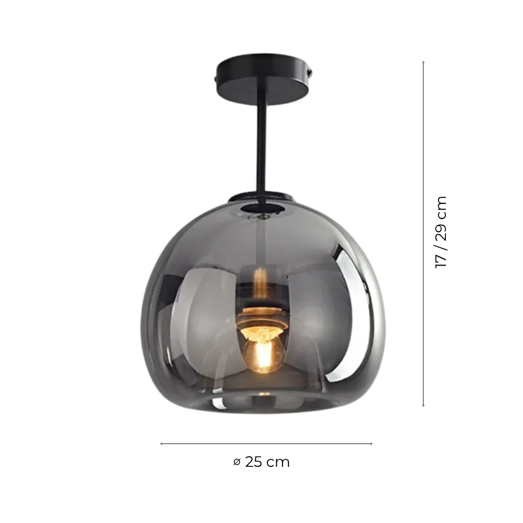 Vianne 1-Light Retro Copper Glass Ceiling Light