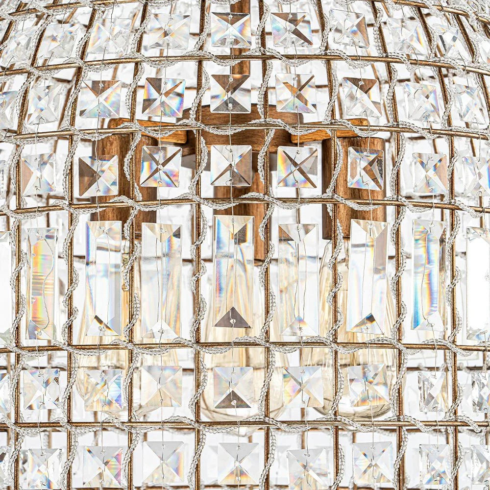 Lotte Vintage Crystal Birdcage Pendant Light