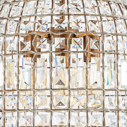 Vintage-Inspired Birdcage Pendant with Crystal Accents