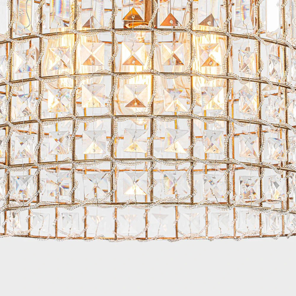 Vintage-Inspired Birdcage Pendant with Crystal Accents