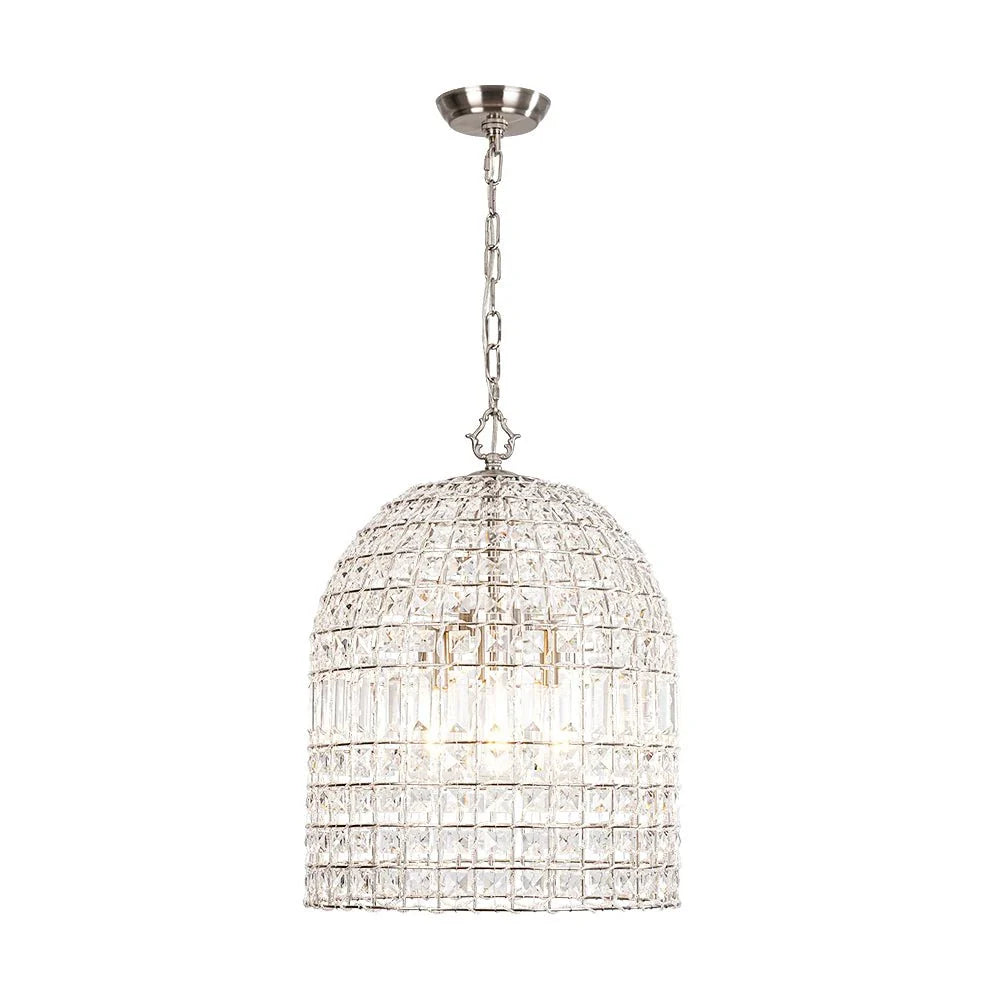 Vintage-Inspired Birdcage Pendant with Crystal Accents