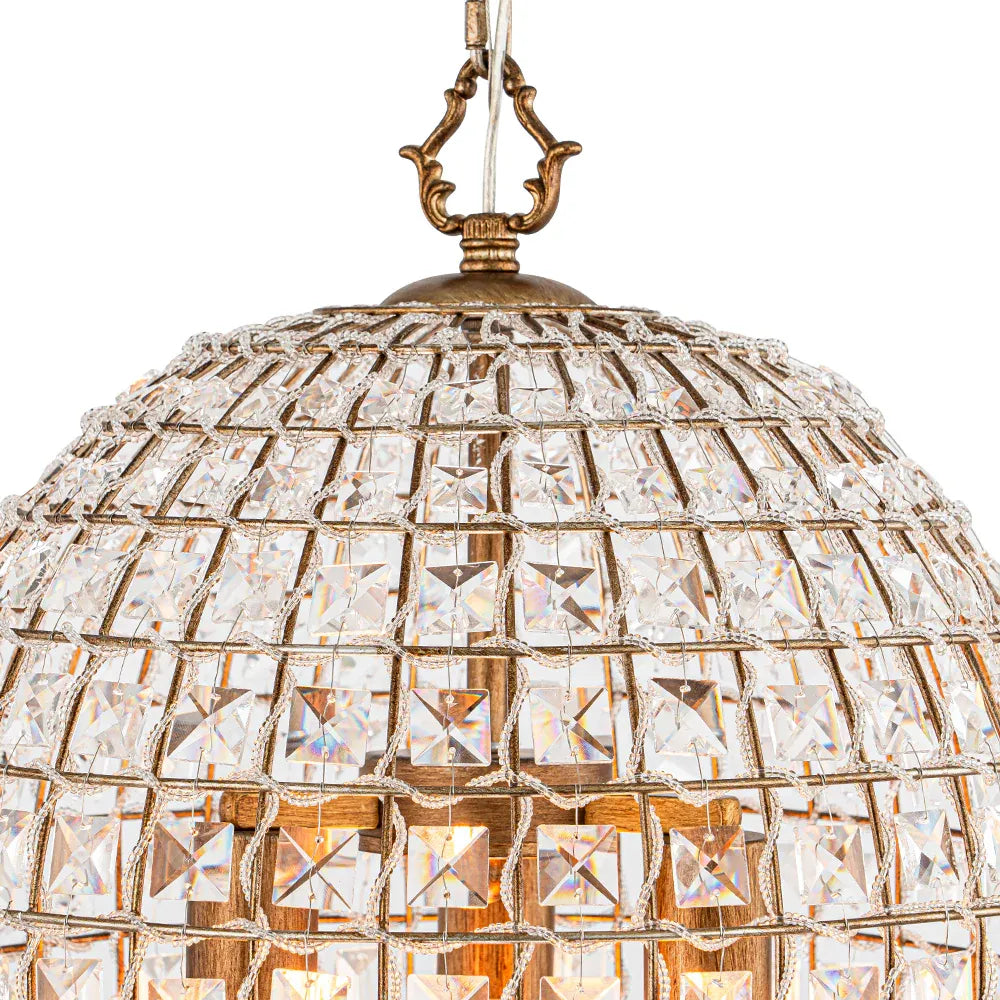 Lotte Vintage Crystal Birdcage Pendant Light