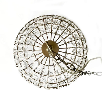 Vintage-Inspired Birdcage Pendant with Crystal Accents