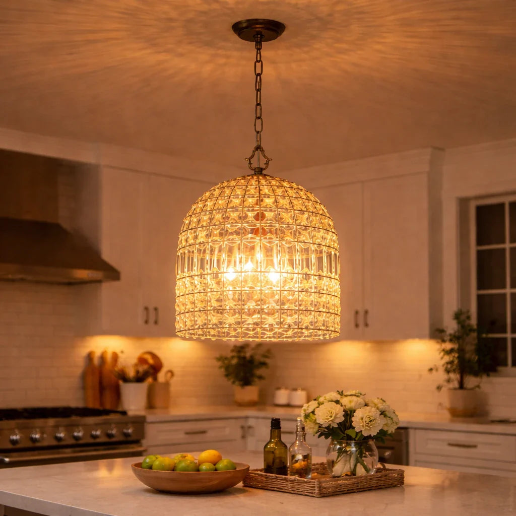 Lotte Vintage Crystal Birdcage Pendant Light