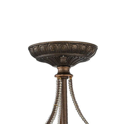 Vintage 3-Light Crystal Bowl Semi Flush Ceiling Fixture