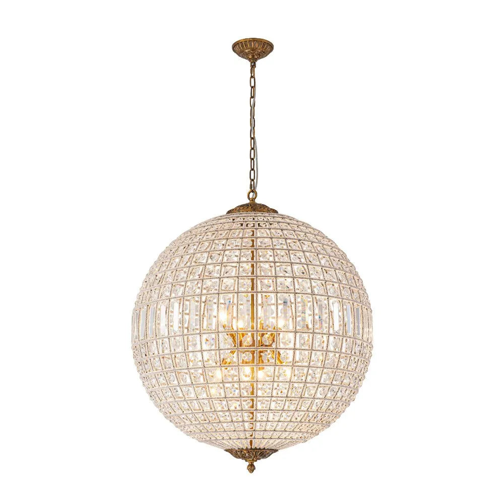 Vera Vintage Faceted Crystal Globe Chandelier