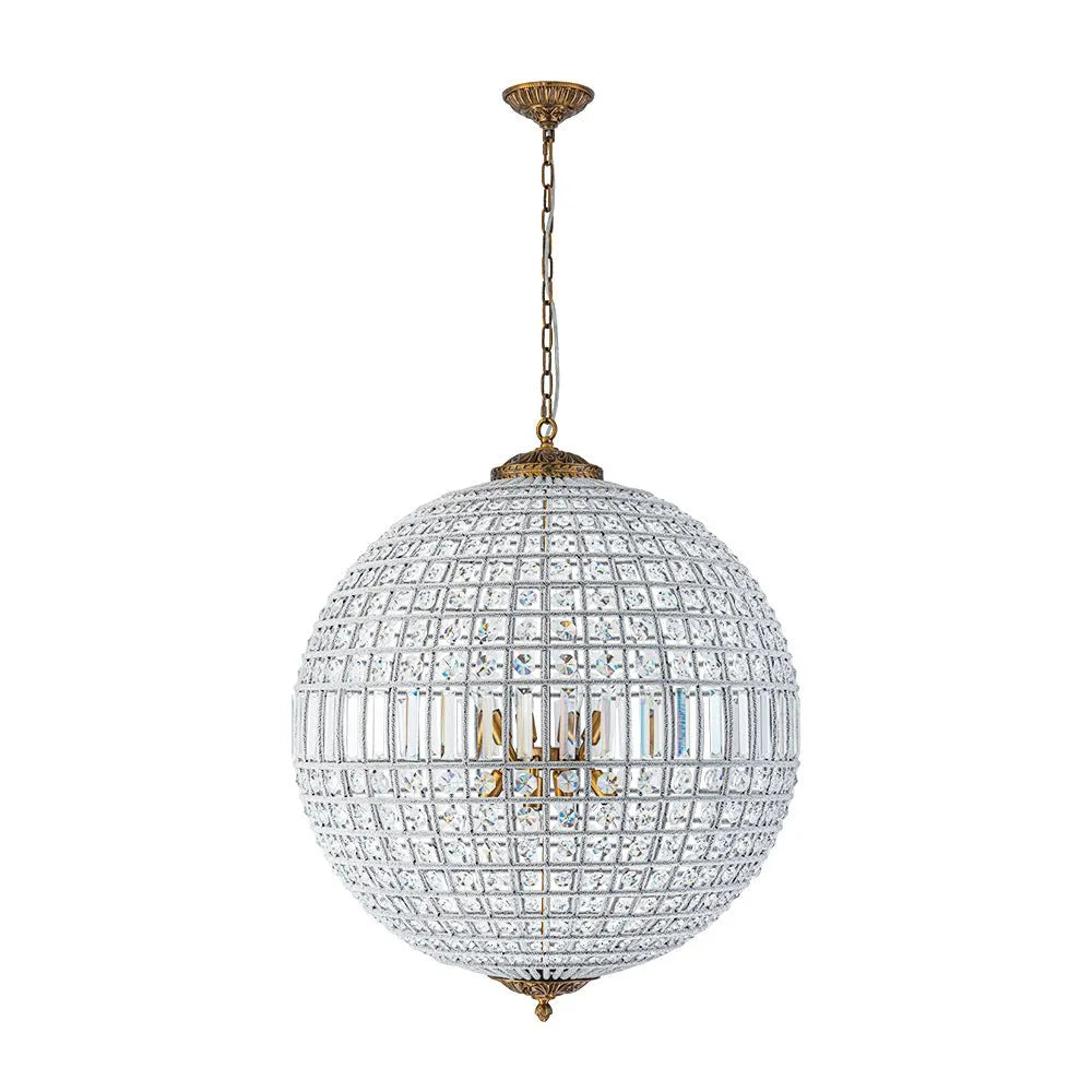 Vera Vintage Faceted Crystal Globe Chandelier