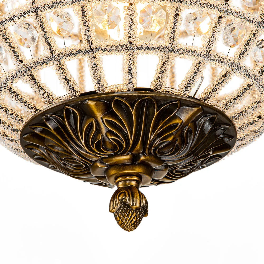 Vera Vintage Faceted Crystal Globe Chandelier