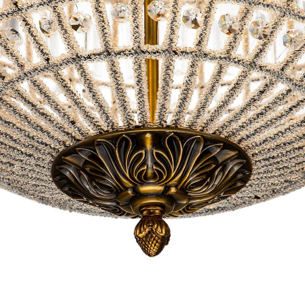Vera Vintage Faceted Crystal Globe Chandelier
