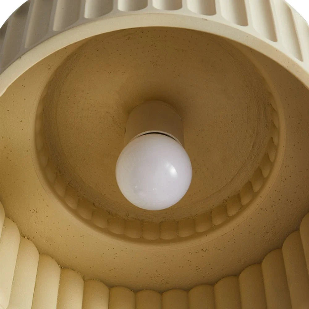 Vintage Cream Drum Semi-Flush Ceiling Light