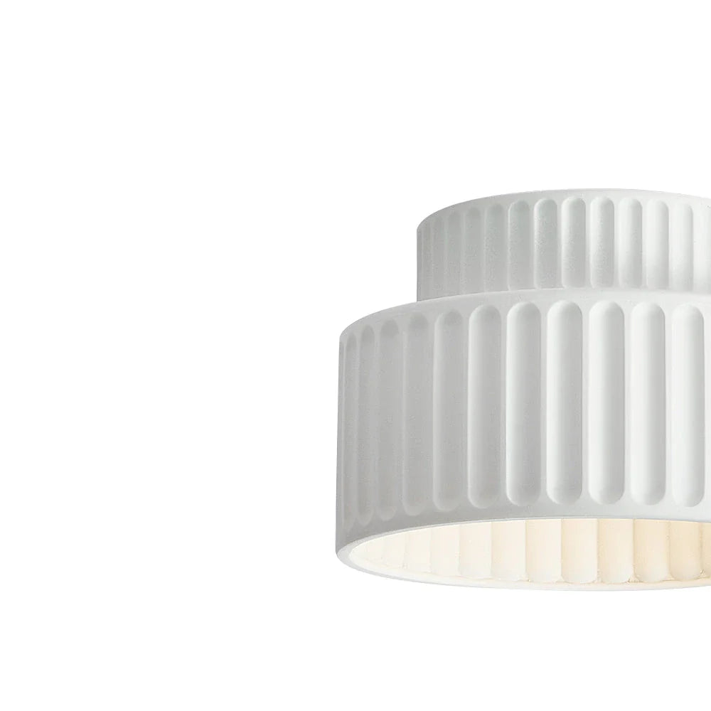 Vintage Cream Drum Semi-Flush Ceiling Light