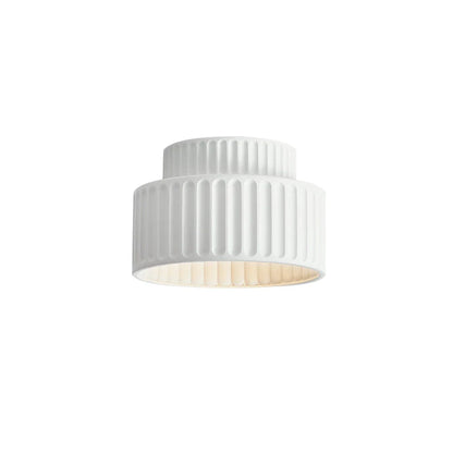 Vintage Cream Drum Semi-Flush Ceiling Light
