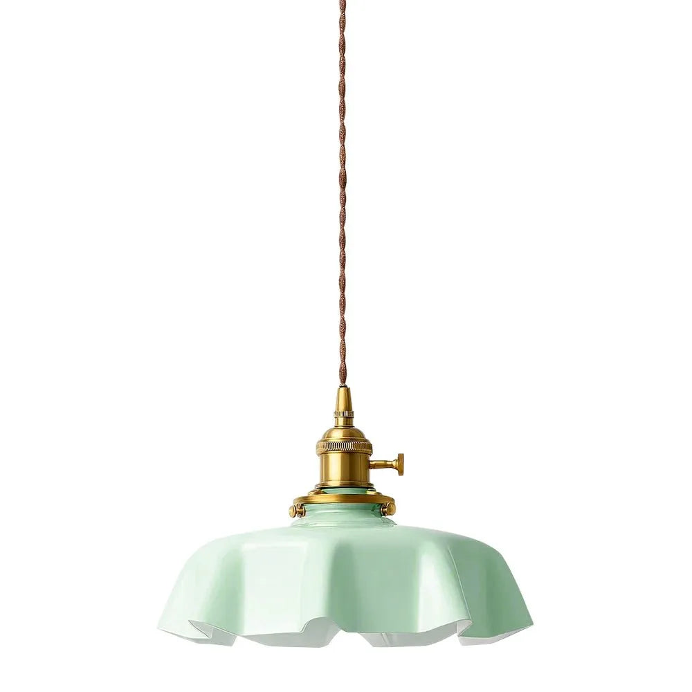 Vintage Cream Glass Flower Pendant Light