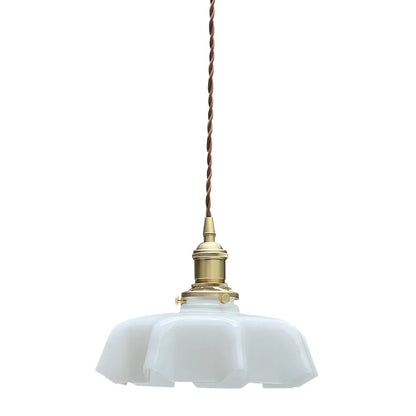 Vintage Cream Glass Flower Pendant Light