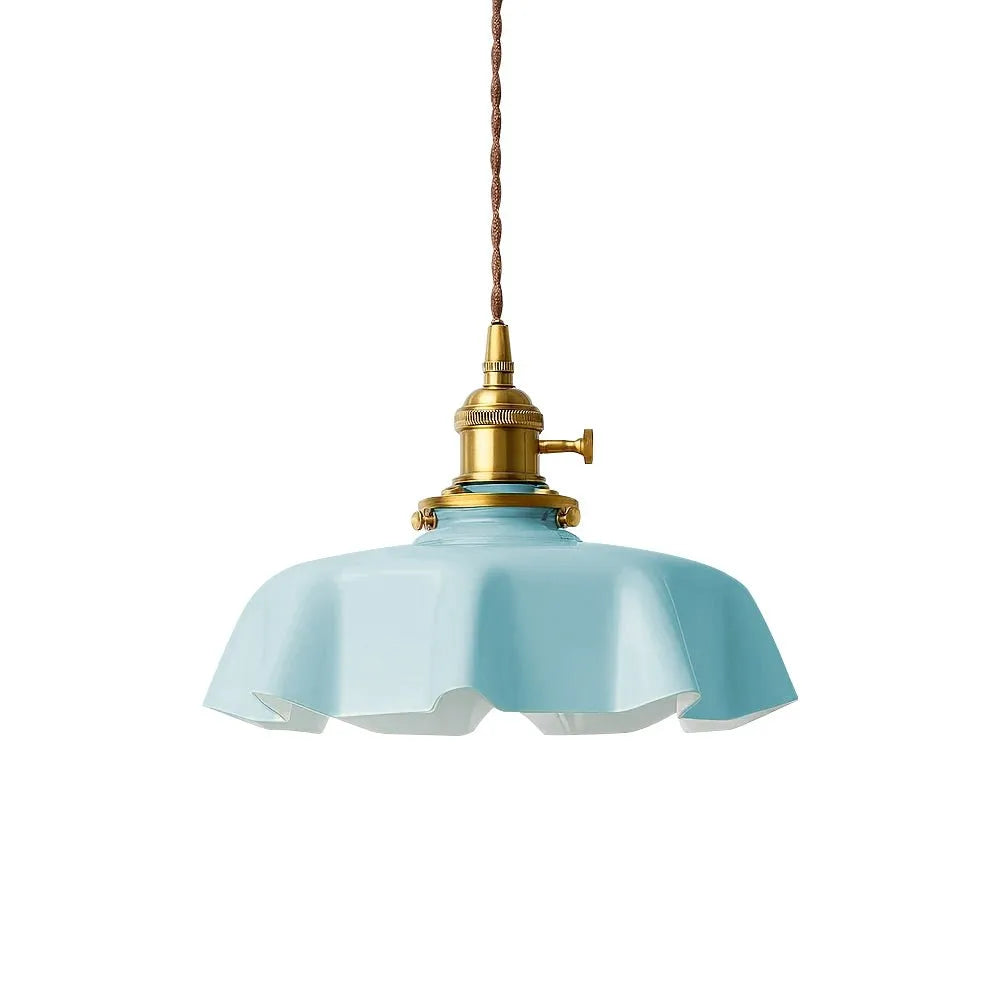 Vintage Cream Glass Flower Pendant Light