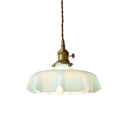 Vintage Cream Glass Flower Pendant Light