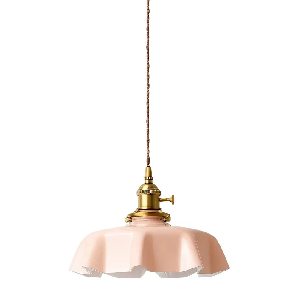 Vintage Cream Glass Flower Pendant Light
