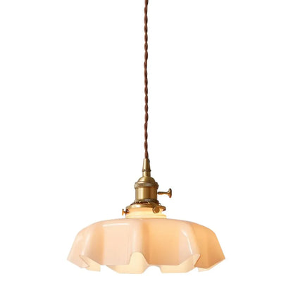 Vintage Cream Glass Flower Pendant Light